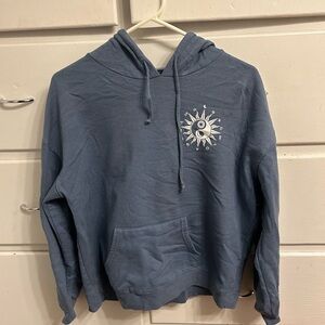 Rebellious One Navy Hoodie with Sun Graphic